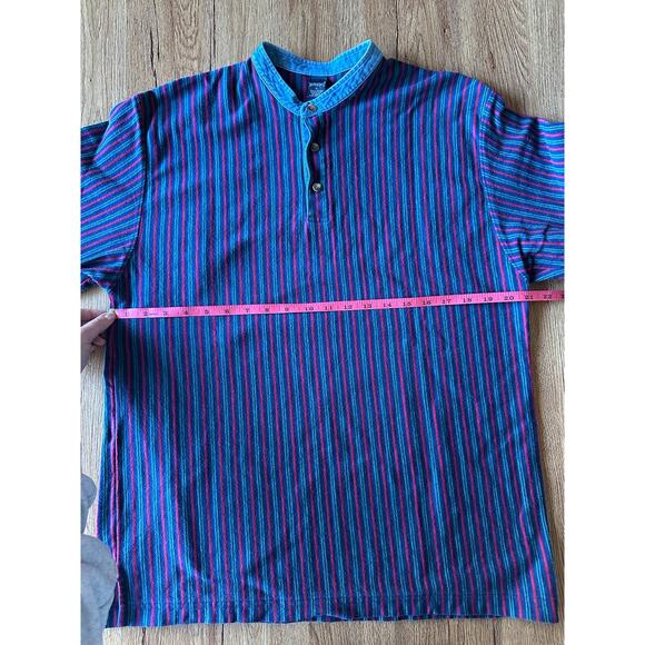 Lands' End Men's Vtg Stripped Button Long Sleeve Size Medium - Picture 4 of 5